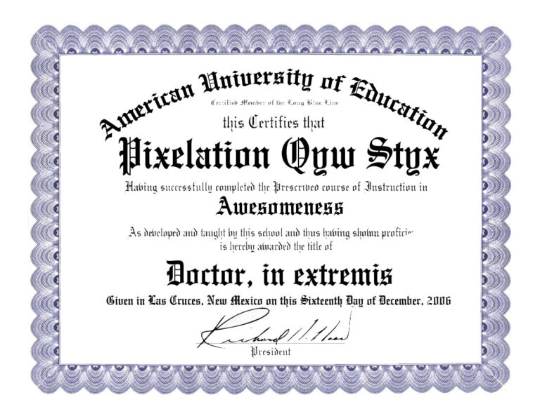Fifteen second diploma